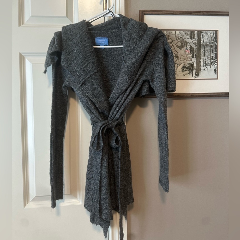Gray Women's Sweater with Belt
